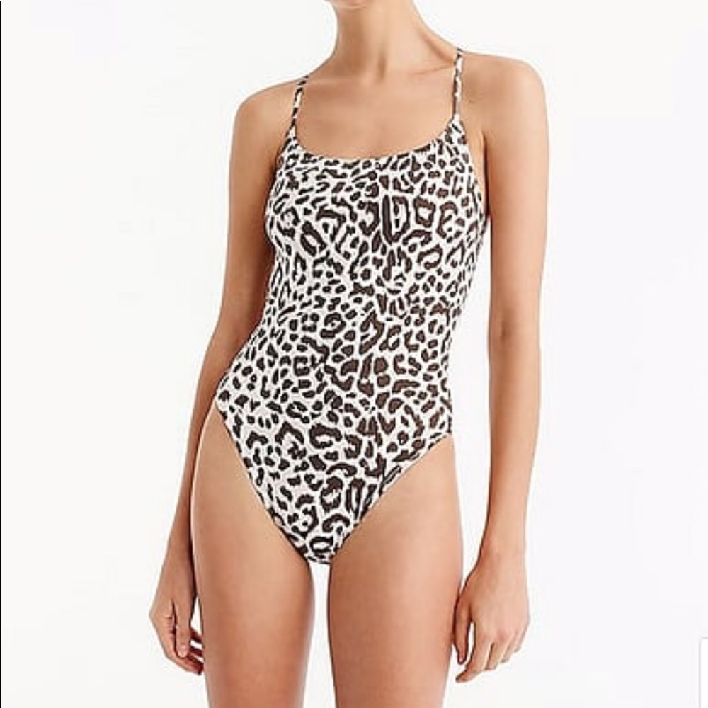 J. Crew Lana swimsuit. Leopard tie-back one-piece
